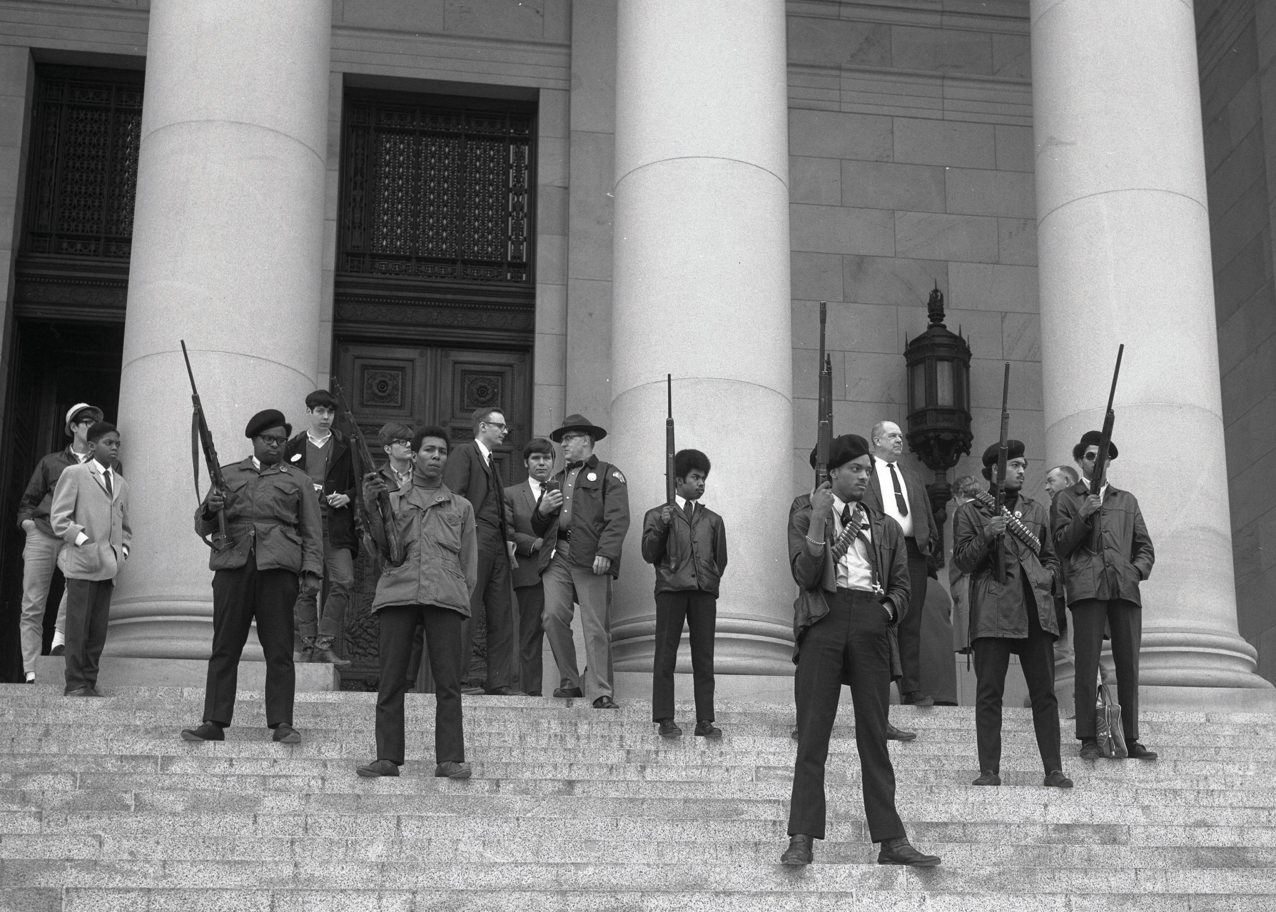 Black Panther Party members at a demonstration