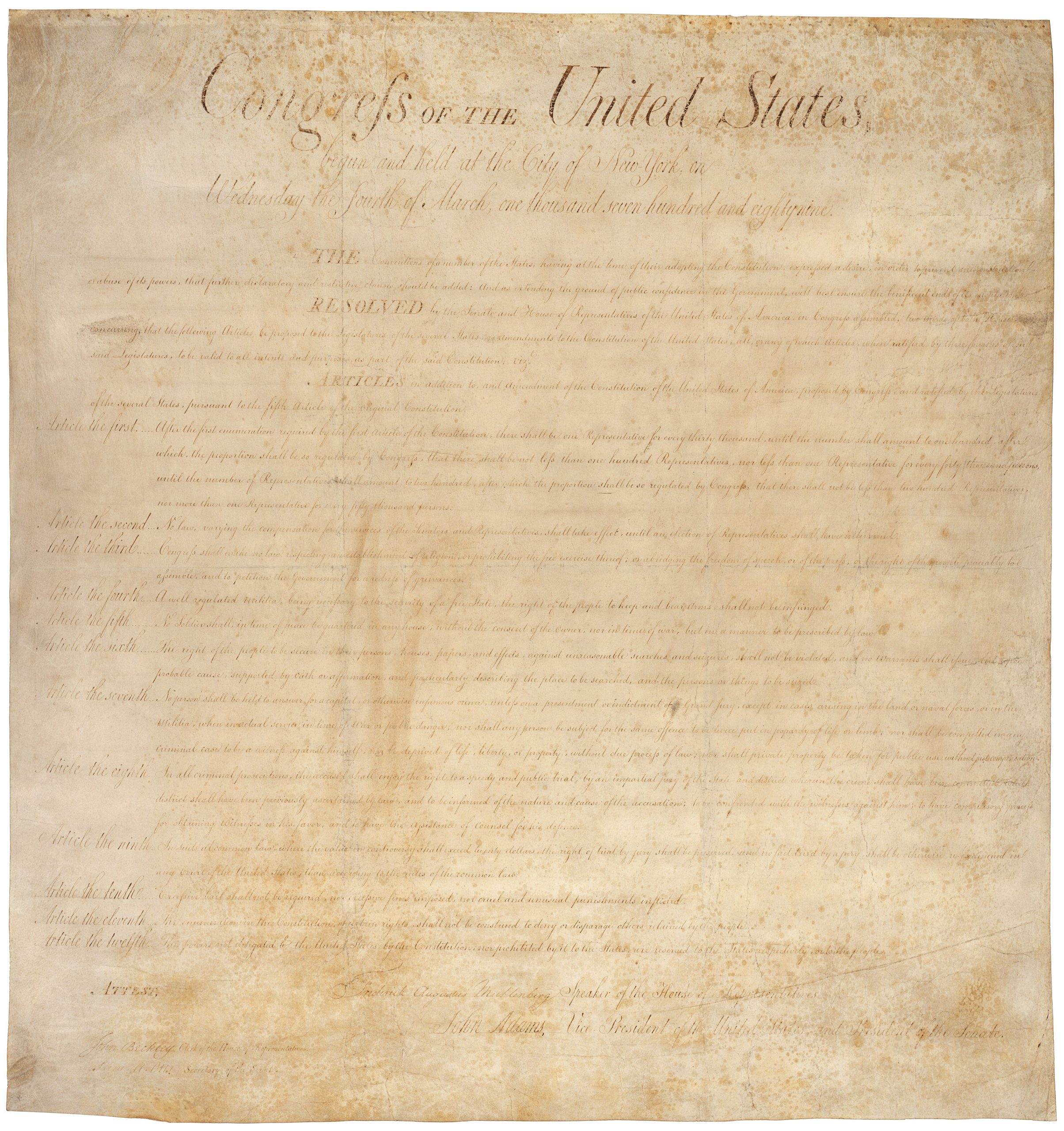 The United States Bill of Rights