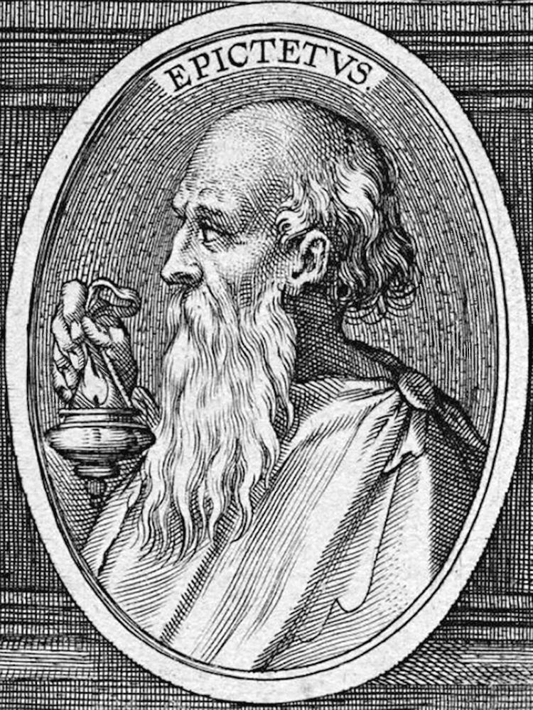Engraved portrait of the Stoic philosopher Epictetus