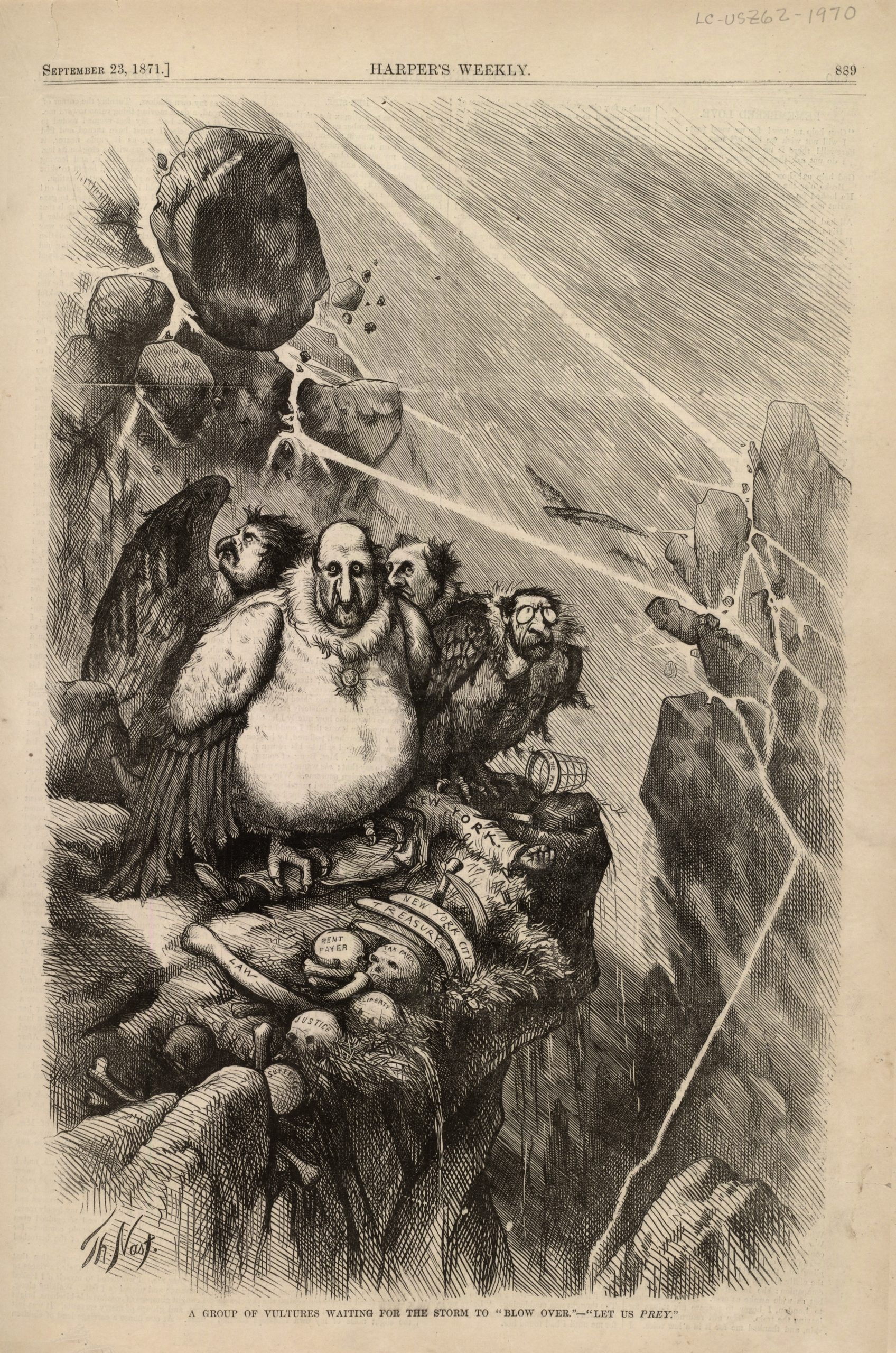 Thomas Nast cartoon from 1871 depicting the Tweed Ring as vultures