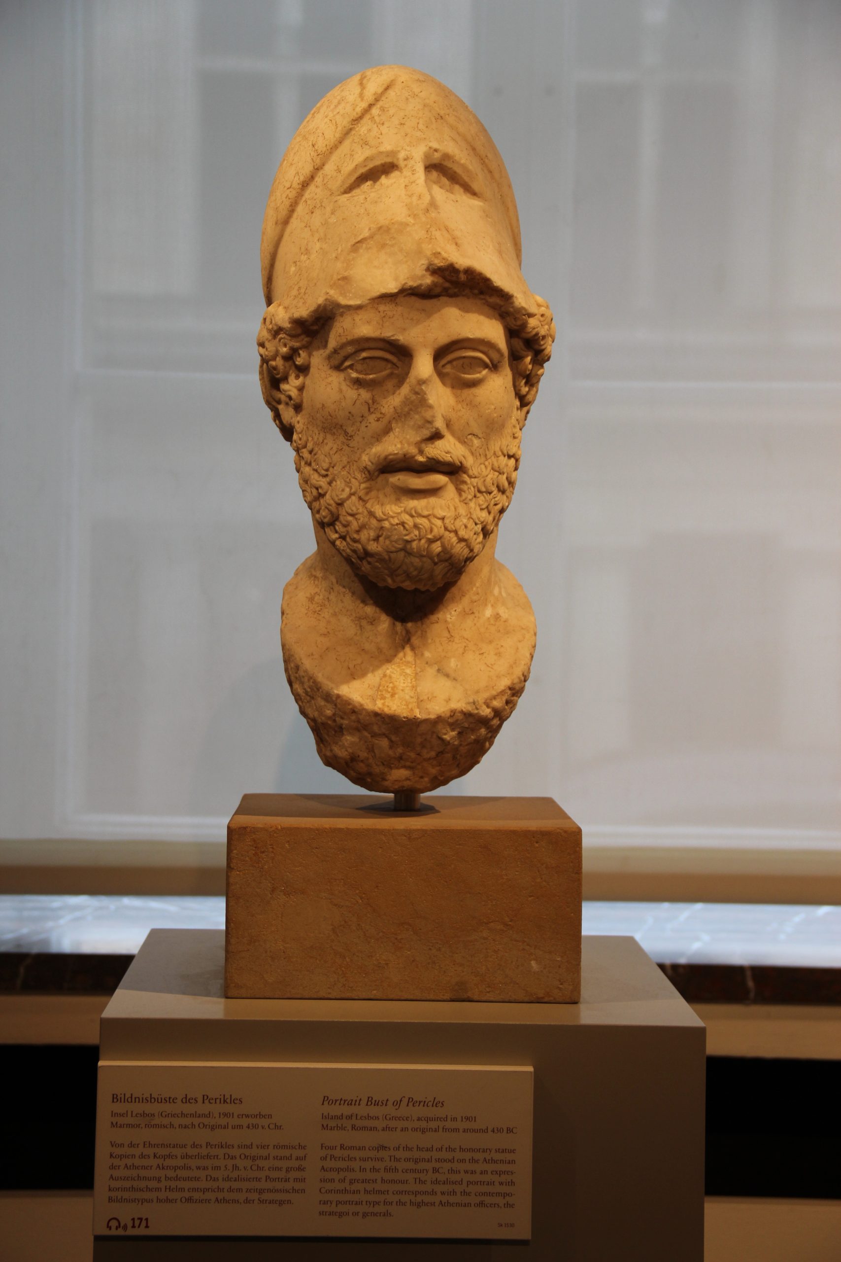 Marble bust of the Athenian statesman Pericles