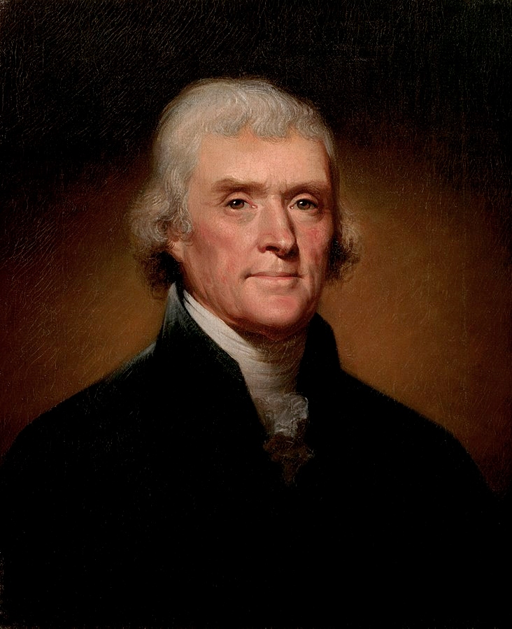 Portrait of Thomas Jefferson, author of Notes on the State of Virginia
