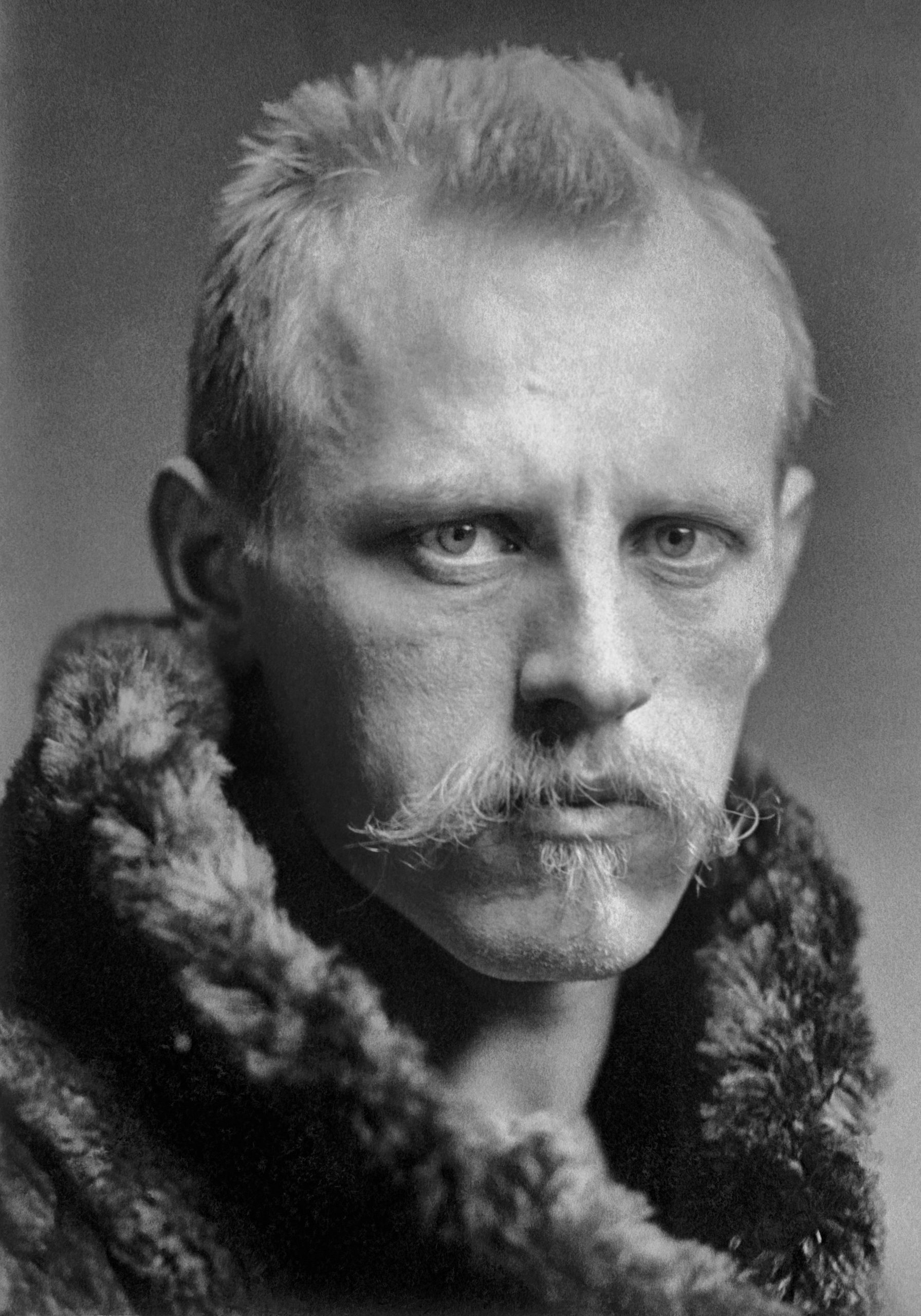 Portrait photograph of the Norwegian explorer and diplomat Fridtjof Nansen