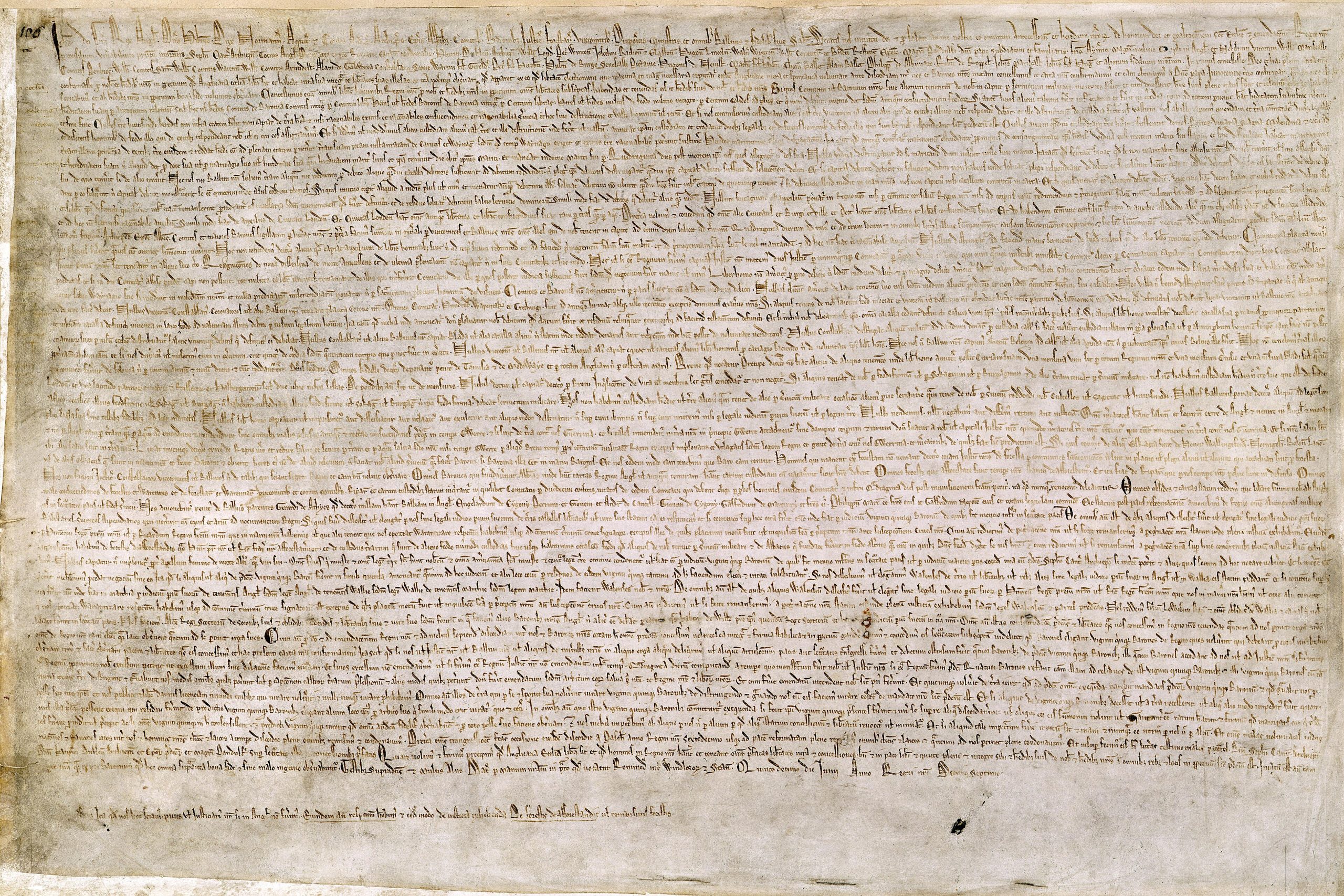 The 1215 Magna Carta, British Library Cotton MS Augustus II.106