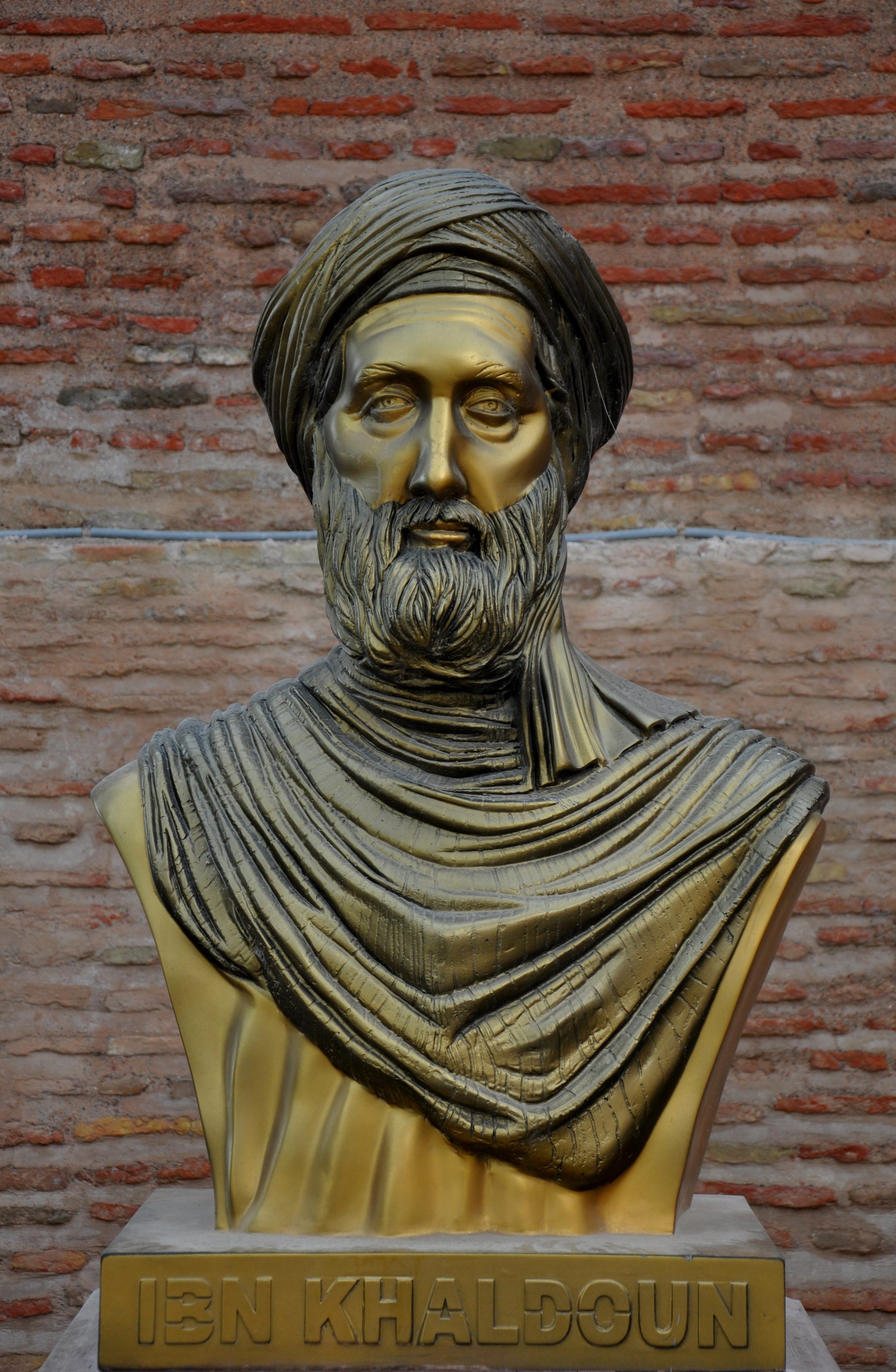 Bust of Ibn Khaldun in the Casbah of Bejaia, Algeria
